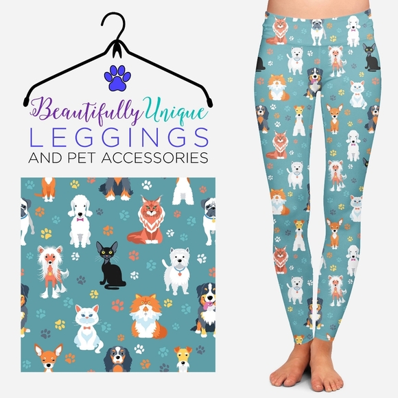 Multi-Breeds 4 Dog Cat Custom Leggings - Picture 1 of 3